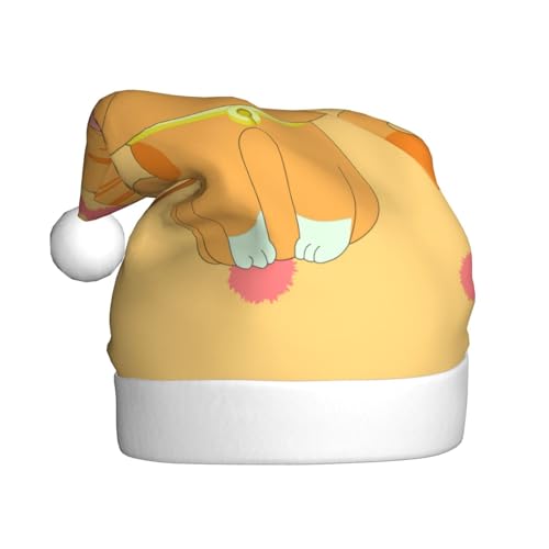 WHJWXC Weihnachtsmütze für Erwachsene, Party-Zubehör für Halloween, jährliche Zeremonien, niedlicher Cartoon-Kätzchen-Druck WHJWXC Weihnachtsmütze für Erwachsene, Party-Zubehör für Halloween, jährliche Zeremonien, niedlicher Cartoon-Kätzchen-Druck von WHJWXC