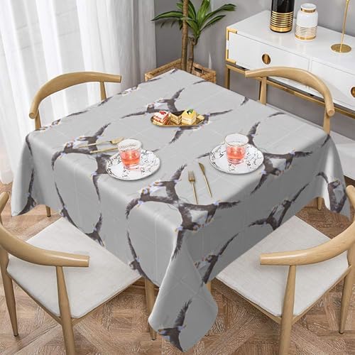 WHJWZY Quadratische dekorative Tischdecke, 137,2 x 137,2 cm, hochwertiger, wasserdichter Stoff für Esstischschutz und Dekoration, Motiv: fliegender Adler von WHJWZY
