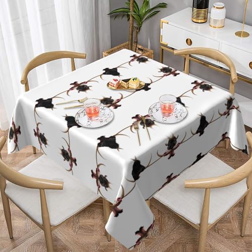 WHJWZY Quadratische dekorative Tischdecke, 137,2 x 137,2 cm, hochwertiger, wasserdichter Stoff für Esstischschutz und Dekoration, wilder Bullfight-Druck von WHJWZY