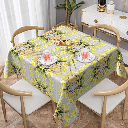 WHJWZY Quadratische dekorative Tischdecke, 152,4 x 152,4 cm, hochwertiger, wasserdichter Stoff für Esstischschutz und Dekoration, Motiv: Lilienstrauß von WHJWZY