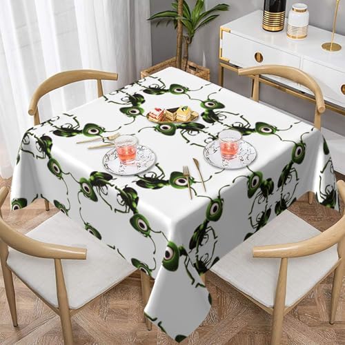 WHJWZY Quadratische dekorative Tischdecke, 152,4 x 152,4 cm, hochwertiger, wasserdichter Stoff für Esstischschutz und Dekoration, Motiv: grüne Ameisen von WHJWZY