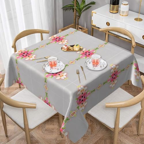 WHJWZY Quadratische dekorative Tischdecke, 152,4 x 152,4 cm, hochwertiger, wasserdichter Stoff für Esstischschutz und Dekoration, blühender Cinchona-Blumendruck WHJWZY Quadratische dekorative Tischdecke, 152,4 x 152,4 cm, hochwertiger, wasserdichter Stoff für Esstischschutz und Dekoration, blühender Cinchona-Blumendruck von WHJWZY
