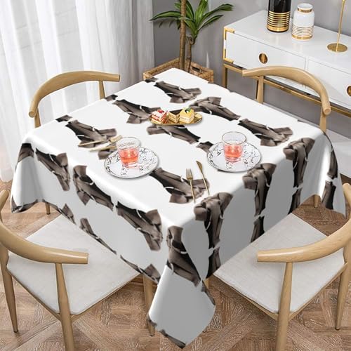 WHJWZY Quadratische dekorative Tischdecke, 152,4 x 152,4 cm, hochwertiger, wasserdichter Stoff für Esstischschutz und Dekoration, schöner Elefanten-Druck von WHJWZY