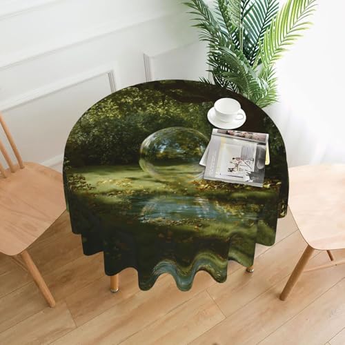 WHJWZY Runde Tischdecke mit Blasen-Motiv, 152,4 cm, kann gewaschen werden, für runden Esstisch von WHJWZY