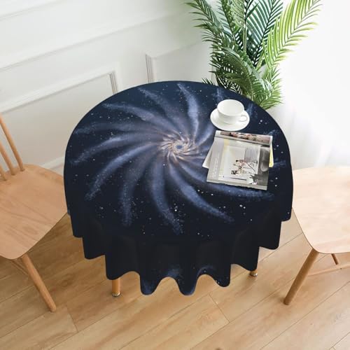 WHJWZY Runde Tischdecke mit Spiralsternmuster, 152,4 cm, kann gewaschen werden, für runden Esstisch von WHJWZY