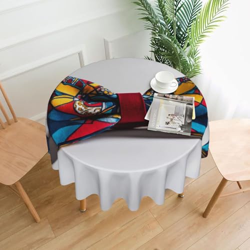 WHJWZY Runde Tischdecke mit buntem Schleifenmuster, 152,4 cm, kann gewaschen werden, für runden Esstisch WHJWZY Runde Tischdecke mit buntem Schleifenmuster, 152,4 cm, kann gewaschen werden, für runden Esstisch von WHJWZY