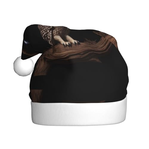 WHJWZY Weihnachtsmütze für Erwachsene, festliches Accessoire, Halloween, jährliche Zeremonien, Feiertagsfeiern, Eule unter dem Sternenhimmel WHJWZY Weihnachtsmütze für Erwachsene, festliches Accessoire, Halloween, jährliche Zeremonien, Feiertagsfeiern, Eule unter dem Sternenhimmel von WHJWZY