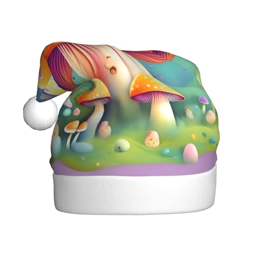 WHJWZY Weihnachtsmütze für Erwachsene, festliches Accessoire, Halloween, jährliche Zeremonien, Feiertagsfeiern, Fantasy-Traum, Pilz-Drucke von WHJWZY