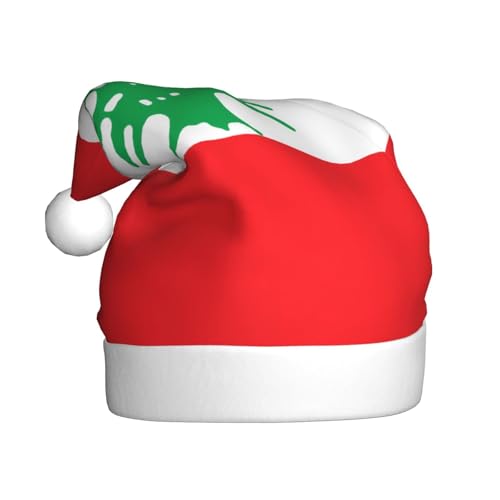 WHJWZY Weihnachtsmütze für Erwachsene, festliches Accessoire, Halloween, jährliche Zeremonien, Feiertagsfeiern, Flagge des Libanon von WHJWZY