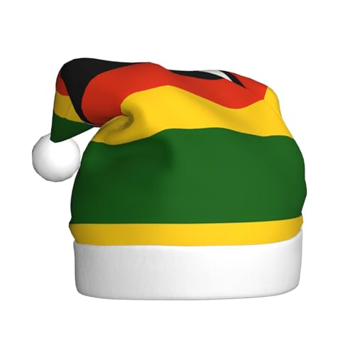 WHJWZY Weihnachtsmütze für Erwachsene, festliches Accessoire, Halloween, jährliche Zeremonien, Feiertagsfeiern, Flagge von Simbabwe von WHJWZY