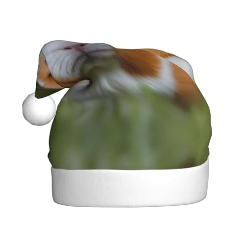 WHJWZY Weihnachtsmütze für Erwachsene, festliches Accessoire, Halloween, jährliche Zeremonien, Feiertagsfeiern, Meerschweinchen-Drucke von WHJWZY