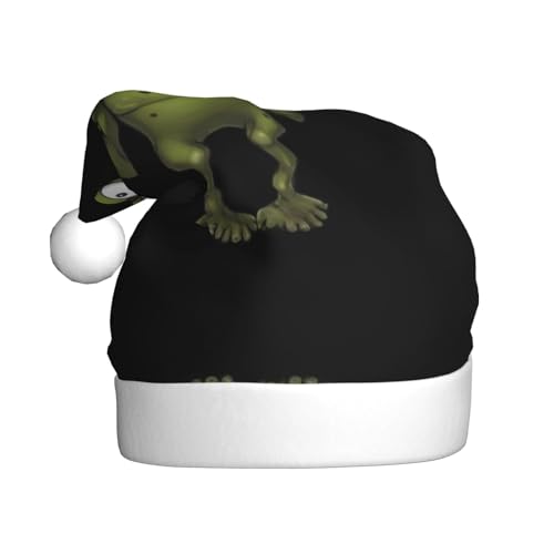 WHJWZY Weihnachtsmütze für Erwachsene, festliches Accessoire, Halloween, jährliche Zeremonien, Feiertagsfeiern, freches Froschbild WHJWZY Weihnachtsmütze für Erwachsene, festliches Accessoire, Halloween, jährliche Zeremonien, Feiertagsfeiern, freches Froschbild von WHJWZY