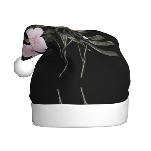 WHJWZY Weihnachtsmütze für Erwachsene, festliches Accessoire, Halloween, jährliche Zeremonien, Feiertagsfeiern, rosa Rosen in Blüte von WHJWZY
