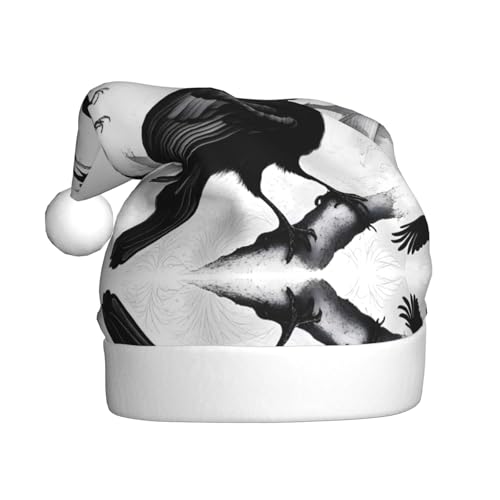 WHJWZY Weihnachtsmütze für Erwachsene, festliches Accessoire, Halloween, jährliche Zeremonien, Feiertagsfeiern, schwarze Krähenvögel von WHJWZY