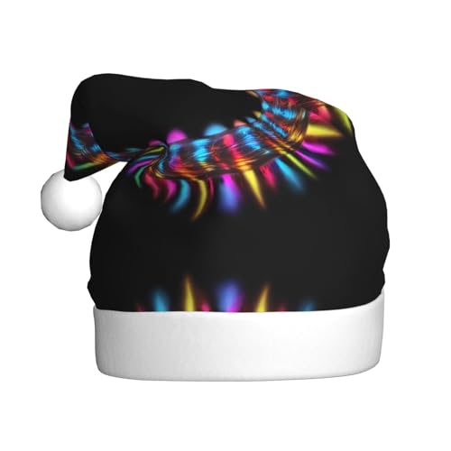WHJWZY Weihnachtsmütze für Erwachsene – festliches Accessoire, Halloween, jährliche Zeremonien, Feiertage, Partys, psychedelisches Neon-Kreismuster WHJWZY Weihnachtsmütze für Erwachsene – festliches Accessoire, Halloween, jährliche Zeremonien, Feiertage, Partys, psychedelisches Neon-Kreismuster von WHJWZY