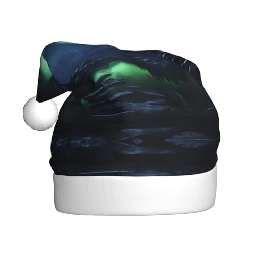 WHJWZY Weihnachtsmütze für Erwachsene – festliches Accessoire | Halloween, jährliche Zeremonien, Feiertagsfeiern, Nordlichter-Drucke von WHJWZY