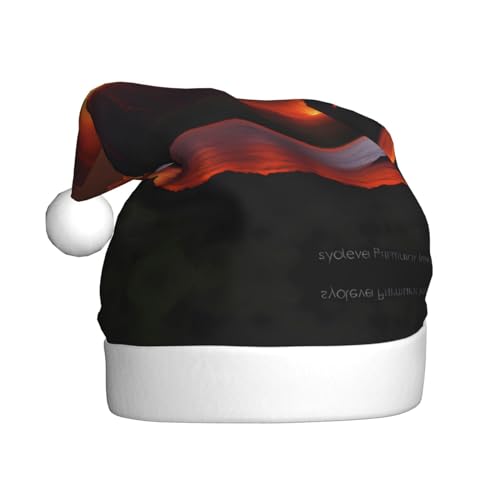 WHJWZY Weihnachtsmütze für Erwachsene – festliches Accessoire | Halloween, jährliche Zeremonien, Feiertagspartys Der ausbrechende Vulkan Kilauea Bild von WHJWZY
