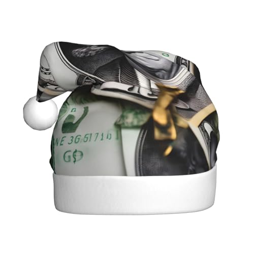 WHJWZY Weihnachtsmütze für Erwachsene – festliches Accessoire für Halloween, jährliche Zeremonien, Feiertage, Partys, Banknotenmuster, Bild WHJWZY Weihnachtsmütze für Erwachsene – festliches Accessoire für Halloween, jährliche Zeremonien, Feiertage, Partys, Banknotenmuster, Bild von WHJWZY
