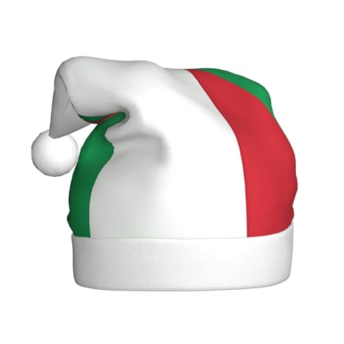 WHJWZY Weihnachtsmütze für Erwachsene – festliches Accessoire für Halloween, jährliche Zeremonien, Feiertagsfeiern, Italien-Flaggen-Drucke von WHJWZY