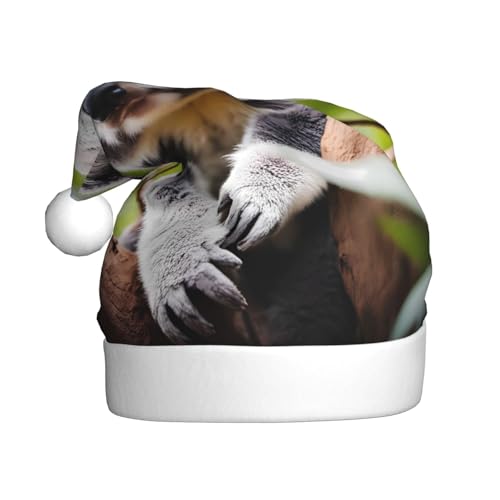WHJWZY Weihnachtsmütze für Erwachsene – festliches Accessoire für Halloween, jährliche Zeremonien, Feiertagsfeiern, fröhliches süßes Koala-Bild von WHJWZY