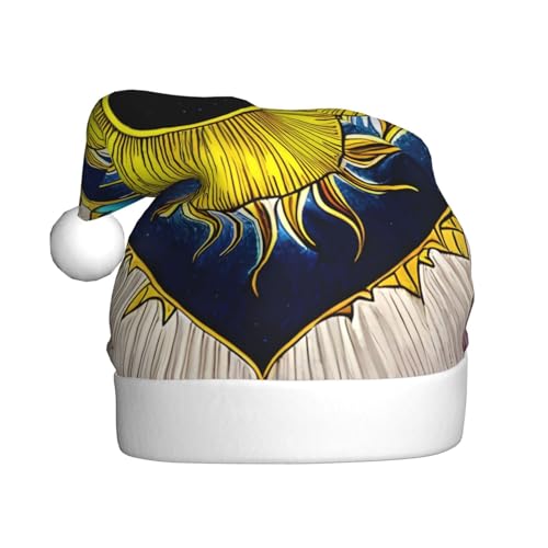 WHJYCC Cartoon Herz Sonne Klassische Weihnachtsmütze, perfekte Nikolausmütze für Erwachsene, Schneeflockenhut, ideal für Weihnachten, Halloween und Partygeschenke WHJYCC Cartoon Herz Sonne Klassische Weihnachtsmütze, perfekte Nikolausmütze für Erwachsene, Schneeflockenhut, ideal für Weihnachten, Halloween und Partygeschenke von WHJYCC