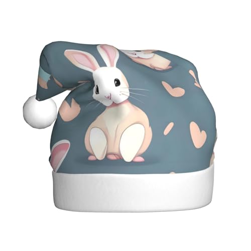 WHJYCC Cartoon süße Häschen Klassische Weihnachtsmütze, perfekte Weihnachtsmannmütze für Erwachsene, Schneeflockenhut, ideal für Weihnachten, Halloween und Partygeschenke WHJYCC Cartoon süße Häschen Klassische Weihnachtsmütze, perfekte Weihnachtsmannmütze für Erwachsene, Schneeflockenhut, ideal für Weihnachten, Halloween und Partygeschenke von WHJYCC