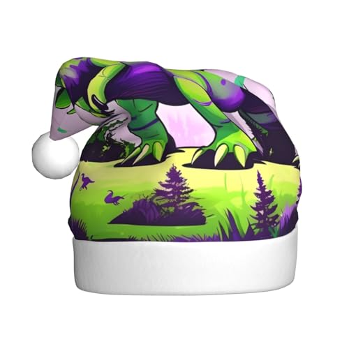 WHJYCC Grüne Dinosaurier klassische Weihnachtsmütze, perfekte Nikolausmütze für Erwachsene, Schneeflockenhut, ideal für Weihnachten, Halloween und Partygeschenke WHJYCC Grüne Dinosaurier klassische Weihnachtsmütze, perfekte Nikolausmütze für Erwachsene, Schneeflockenhut, ideal für Weihnachten, Halloween und Partygeschenke von WHJYCC
