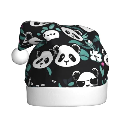 WHJYCC Panda süßes Gesicht Klassische Weihnachtsmütze, perfekte Weihnachtsmannmütze für Erwachsene, Schneeflockenhut, ideal für Weihnachten, Halloween und Partygeschenke WHJYCC Panda süßes Gesicht Klassische Weihnachtsmütze, perfekte Weihnachtsmannmütze für Erwachsene, Schneeflockenhut, ideal für Weihnachten, Halloween und Partygeschenke von WHJYCC
