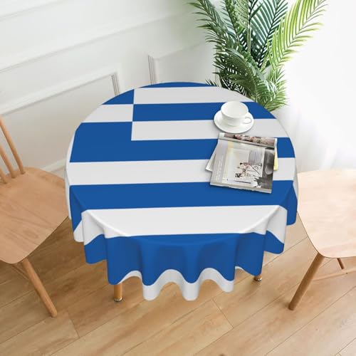 WHJYCC Runde Tischdecke mit griechischer Flagge, Durchmesser 152 cm, geeignet für Innen- und Außenbereich, Buffet, Picknick, Hochzeit, Party, Küchendekoration WHJYCC Runde Tischdecke mit griechischer Flagge, Durchmesser 152 cm, geeignet für Innen- und Außenbereich, Buffet, Picknick, Hochzeit, Party, Küchendekoration von WHJYCC