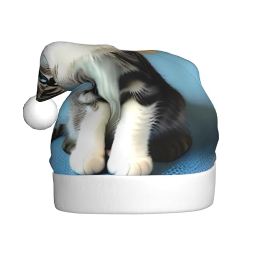 WHJYCC Schlafzimmer Kätzchen Klassische Weihnachtsmütze, perfekte Weihnachtsmannmütze für Erwachsene, Schneeflockenhut, ideal für Weihnachten, Halloween und Partygeschenke WHJYCC Schlafzimmer Kätzchen Klassische Weihnachtsmütze, perfekte Weihnachtsmannmütze für Erwachsene, Schneeflockenhut, ideal für Weihnachten, Halloween und Partygeschenke von WHJYCC
