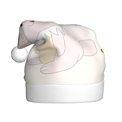 WHJYCC Smiling Rabbit Klassische Weihnachtsmütze, perfekte Nikolausmütze für Erwachsene, Schneeflockenhut, ideal für Weihnachten, Halloween und Partygeschenke WHJYCC Smiling Rabbit Klassische Weihnachtsmütze, perfekte Nikolausmütze für Erwachsene, Schneeflockenhut, ideal für Weihnachten, Halloween und Partygeschenke von WHJYCC