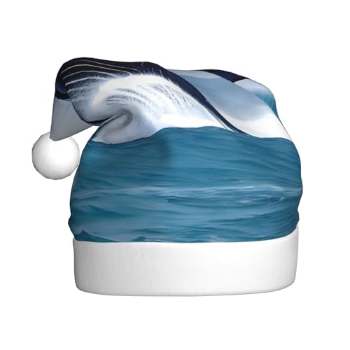 Wale auf See Klassische Weihnachtsmütze, perfekte Nikolausmütze für Erwachsene, Schneeflockenhut, ideal für Weihnachten, Halloween und Partygeschenke Wale auf See Klassische Weihnachtsmütze, perfekte Nikolausmütze für Erwachsene, Schneeflockenhut, ideal für Weihnachten, Halloween und Partygeschenke von WHJYCC