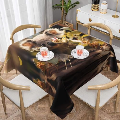WHJYYXDE Quadratische, wasserdichte Tischdecke, 137,2 x 137,2 cm, weich, wiederverwendbar, zum Dekorieren von Couchtischen, Esstischen, niedliches Koala-Pflanzenmuster WHJYYXDE Quadratische, wasserdichte Tischdecke, 137,2 x 137,2 cm, weich, wiederverwendbar, zum Dekorieren von Couchtischen, Esstischen, niedliches Koala-Pflanzenmuster von WHJYYXDE
