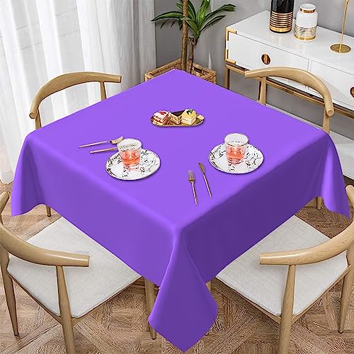 WHJYYXDE Quadratische, wasserdichte Tischdecke, 152,4 x 152,4 cm, weich, wiederverwendbar, zum Dekorieren von Couchtischen, Esstischen, einfarbig, hellviolettes Muster von WHJYYXDE