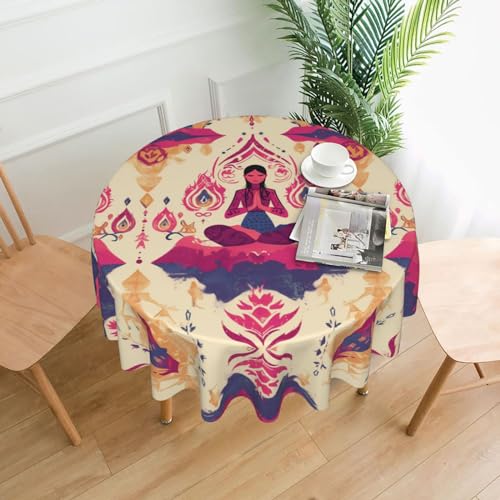 WHJYYXDE Runde dekorative Tischdecken, 152,4 cm, kann gewaschen und wiederverwendet werden, für runde Tische, Esstisch, Couchtisch, Yoga, Meditationsmuster WHJYYXDE Runde dekorative Tischdecken, 152,4 cm, kann gewaschen und wiederverwendet werden, für runde Tische, Esstisch, Couchtisch, Yoga, Meditationsmuster von WHJYYXDE