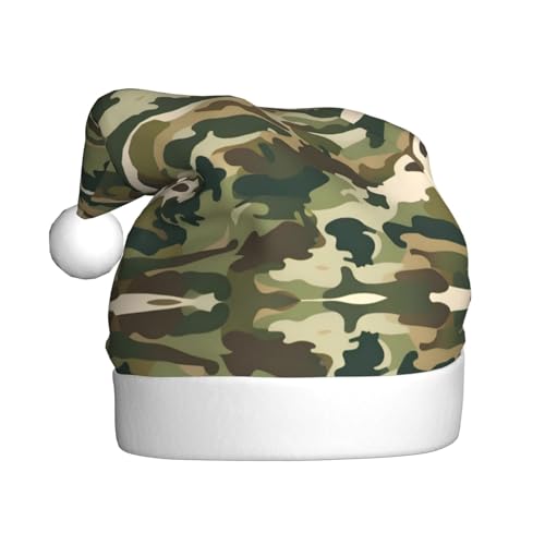 WHJYYXDE Weihnachtsmütze für Erwachsene – Hochwertiger Stoff Weihnachtsmannmütze mit weicher und flauschiger Unterseite, Camouflage-Muster WHJYYXDE Weihnachtsmütze für Erwachsene – Hochwertiger Stoff Weihnachtsmannmütze mit weicher und flauschiger Unterseite, Camouflage-Muster von WHJYYXDE