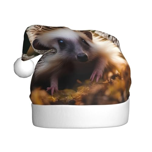 WHJYYXDE Weihnachtsmütze für Erwachsene – hochwertiger Stoff Weihnachtsmannmütze mit weicher und flauschiger Unterseite, Baby-Igel-Drucke WHJYYXDE Weihnachtsmütze für Erwachsene – hochwertiger Stoff Weihnachtsmannmütze mit weicher und flauschiger Unterseite, Baby-Igel-Drucke von WHJYYXDE