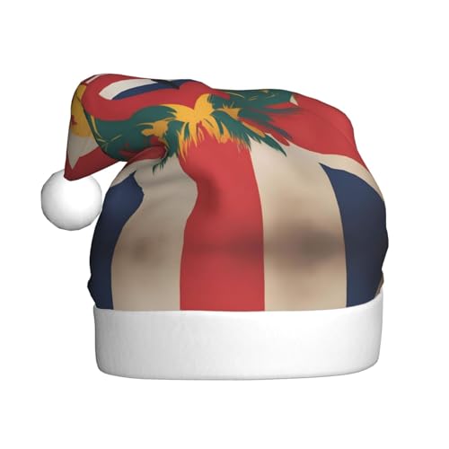 WHJYYXDE Weihnachtsmütze für Erwachsene – hochwertiger Stoff mit weichem Stoff für Feiertage, Hawaiianische Indianer-Flagge von WHJYYXDE