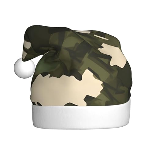 WHJYYXDE Weihnachtsmütze für Erwachsene – hochwertiger Stoff mit weichem Stoff für Feiertage, Partys, Armee-Camouflage-Muster von WHJYYXDE