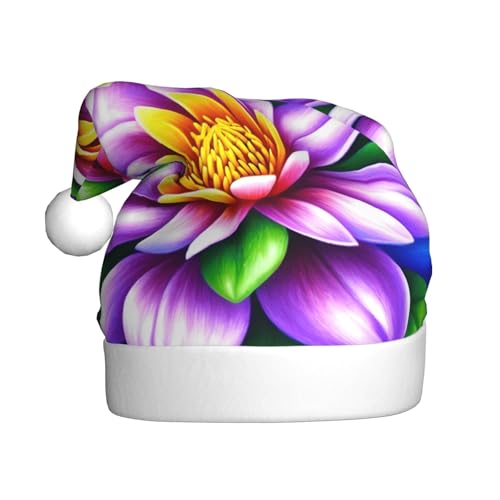 WHJYYXDE Weihnachtsmütze für Erwachsene – hochwertiger Stoff mit weichem Stoff für Feiertage, Partys, Blumen-Diamant-Malerei-Drucke von WHJYYXDE
