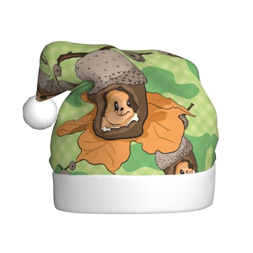 WHJYYXDE Weihnachtsmütze für Erwachsene – hochwertiger Stoff mit weichem Stoff für Feiertage, Partys, Cartoon-Eichhörnchen-Muster WHJYYXDE Weihnachtsmütze für Erwachsene – hochwertiger Stoff mit weichem Stoff für Feiertage, Partys, Cartoon-Eichhörnchen-Muster von WHJYYXDE