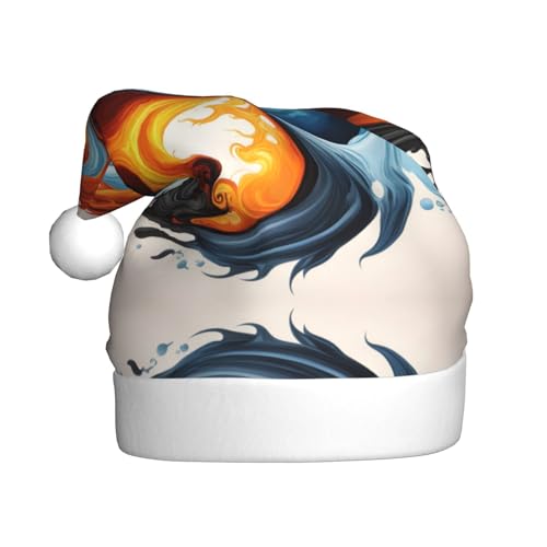 WHJYYXDE Weihnachtsmütze für Erwachsene – hochwertiger Stoff mit weichem Stoff für Feiertage, Partys, Yin-Yang-Feuerwasser-Muster WHJYYXDE Weihnachtsmütze für Erwachsene – hochwertiger Stoff mit weichem Stoff für Feiertage, Partys, Yin-Yang-Feuerwasser-Muster von WHJYYXDE
