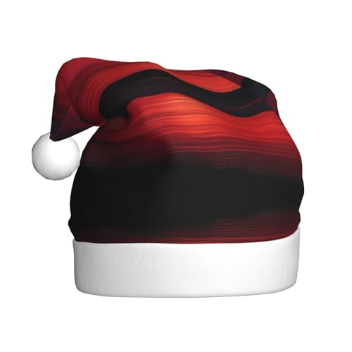 WHJYYXDE Weihnachtsmütze für Erwachsene – hochwertiger Stoff mit weichem Stoff für Feiertage, Partys, rotes Sonnenuntergang bei Dämmerung von WHJYYXDE