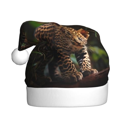 WHJYYXDE Weihnachtsmütze für Erwachsene – hochwertiger Stoff mit weichem Stoff für Feiertage, niedlicher Baby-Jaguar-Druck WHJYYXDE Weihnachtsmütze für Erwachsene – hochwertiger Stoff mit weichem Stoff für Feiertage, niedlicher Baby-Jaguar-Druck von WHJYYXDE