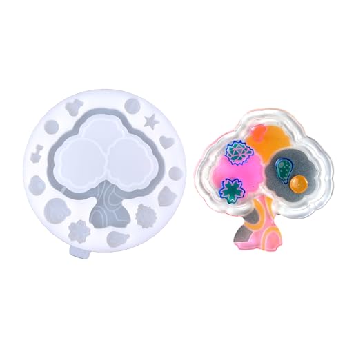 Glänzende Geometrie Fisch Bäume Wolken Ornament Silikon Epoxidharz Form Schlüsselanhänger Anhänger für Tasche Dekorationen Handwerk von WHKM