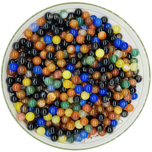 WHNKFB 10 mm, 50 Stück natürliche, ungefärbte, mehrfarbige Achat-Perlen, gebänderte lose Edelsteine für Schmuckherstellung, Bastelarbeiten, spirituelle Harmonie, Kristallperlen mit elastischer Schnur WHNKFB 10 mm, 50 Stück natürliche, ungefärbte, mehrfarbige Achat-Perlen, gebänderte lose Edelsteine für Schmuckherstellung, Bastelarbeiten, spirituelle Harmonie, Kristallperlen mit elastischer Schnur von WHNKFB