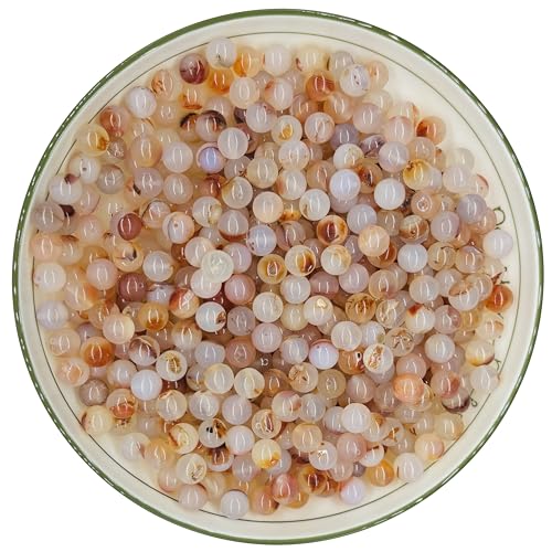WHNKFB 10 mm, 50 Stück natürliche, ungefärbte rote Achat-Perlen, Vulkanblüten, lose Edelsteine für Schmuckherstellung, Bastelarbeiten, künstlerische Kristallperlen mit elastischer Kordel WHNKFB 10 mm, 50 Stück natürliche, ungefärbte rote Achat-Perlen, Vulkanblüten, lose Edelsteine für Schmuckherstellung, Bastelarbeiten, künstlerische Kristallperlen mit elastischer Kordel von WHNKFB
