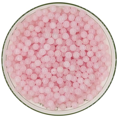 WHNKFB 4 mm, 100 Stück natürliche, ungefärbte, vollmundige rosa Quarzperlen, undurchsichtiger Rosenquarz, lose Edelsteine für Schmuckherstellung, Bastelarbeiten, spirituelle Kristallperlen mit WHNKFB 4 mm, 100 Stück natürliche, ungefärbte, vollmundige rosa Quarzperlen, undurchsichtiger Rosenquarz, lose Edelsteine für Schmuckherstellung, Bastelarbeiten, spirituelle Kristallperlen mit von WHNKFB