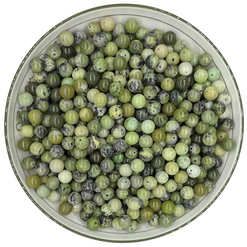 WHNKFB 4 mm, 100 Stück natürliche, ungefärbte grüne Opal-Perlen, durchscheinende Edelsteine, lose Perlen für Meditation, Schmuckherstellung, Bastelbedarf, mit elastischer Kordel WHNKFB 4 mm, 100 Stück natürliche, ungefärbte grüne Opal-Perlen, durchscheinende Edelsteine, lose Perlen für Meditation, Schmuckherstellung, Bastelbedarf, mit elastischer Kordel von WHNKFB