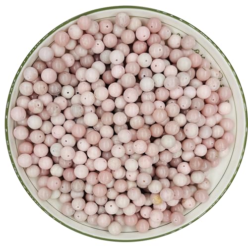 WHNKFB 4 mm, 100 Stück natürliche, ungefärbte rosa Opal-Perlen, Rosenquarz-ähnlicher Edelstein, lose Perlen für Liebesenergie, Schmuckherstellung, Bastelbedarf, mit elastischer Kordel WHNKFB 4 mm, 100 Stück natürliche, ungefärbte rosa Opal-Perlen, Rosenquarz-ähnlicher Edelstein, lose Perlen für Liebesenergie, Schmuckherstellung, Bastelbedarf, mit elastischer Kordel von WHNKFB